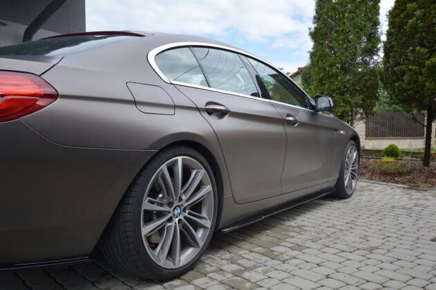 Seitenschweller Ansatz Cup Leisten passend für BMW 6er GRAN COUPÉ schwarz Hochglanz