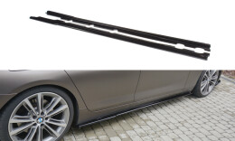 Seitenschweller Ansatz Cup Leisten für BMW 6er GRAN Coupe schwarz Hochglanz