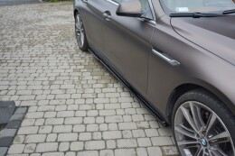 Seitenschweller Ansatz Cup Leisten passend für BMW 6er GRAN COUPÉ schwarz Hochglanz