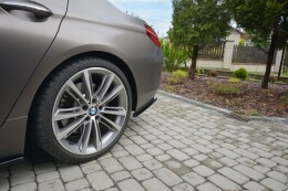Heck Ansatz Flaps Diffusor passend für BMW 6er GRAN COUPÉ schwarz Hochglanz
