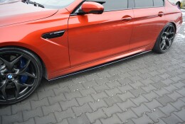 Seitenschweller Ansatz Cup Leisten für BMW M6 GRAN Coupe schwarz Hochglanz