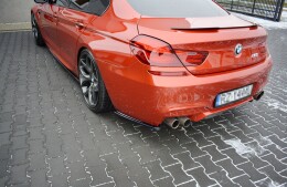 Heck Ansatz Flaps Diffusor für BMW M6 GRAN Coupe schwarz Hochglanz