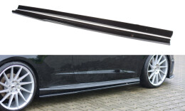 Seitenschweller Ansatz Cup Leisten für Audi S3 / A3 S-Line 8V / 8V FL Hatchback schwarz Hochglanz