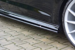 Seitenschweller Ansatz Cup Leisten passend für Audi S3 / A3 S-Line 8V / 8V FL Hatchback schwarz Hochglanz