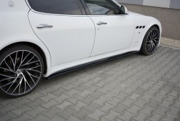 Seitenschweller Ansatz Cup Leisten passend für MASERATI QUATTROPORTE MK5 FACELIFT schwarz Hochglanz