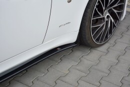 Seitenschweller Ansatz Cup Leisten passend für MASERATI QUATTROPORTE MK5 FACELIFT schwarz Hochglanz