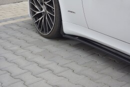 Seitenschweller Ansatz Cup Leisten passend für MASERATI QUATTROPORTE MK5 FACELIFT schwarz Hochglanz