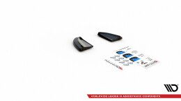 Heck Ansatz Flaps Diffusor passend für Abarth 595 Mk1 Facelift schwarz Hochglanz