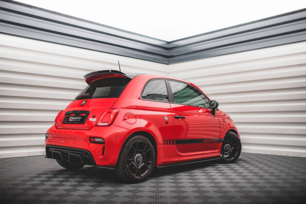 Seitenschweller Ansatz Cup Leisten für Fiat 500 ABARTH MK1 FL schwarz Hochglanz