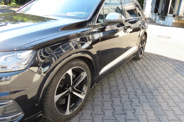 Seitenschweller Ansatz Cup Leisten passend für Audi SQ7 / Q7 S-Line Mk.2 schwarz Hochglanz