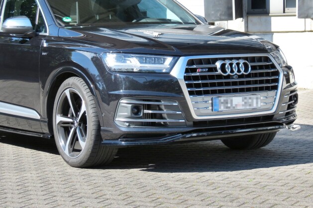 Cup Spoilerlippe Front Ansatz passend für Audi SQ7 / Q7 S-Line Mk.2 schwarz Hochglanz