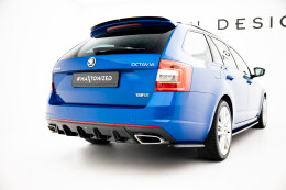 Heck Ansatz Diffusor V.1 passend für Skoda Octavia RS Mk3 / Mk3 FL Hatchback / Kombi schwarz Hochglanz