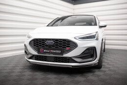 Street+ Spoilerlippe Front Ansatz V.3 passend für Ford Focus ST / ST-Line Mk4 FL schwarz Hochglanz