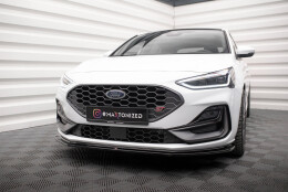Cup Spoilerlippe Front Ansatz V.4 passend für Ford Focus ST / ST-Line Mk4 Facelift schwarz Hochglanz