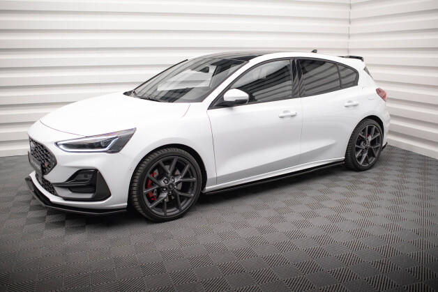 Seitenschweller Ansatz Cup Leisten V.3 passend für Ford Focus ST / ST-Line Mk4 Facelift schwarz Hochglanz