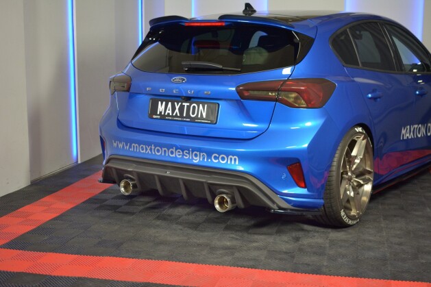 Heck Ansatz Flaps Diffusor V.2 passend für (passend für heckansatz v.1) Ford Focus Hatchabck ST-Line schwarz Hochglanz