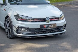 Cup Spoilerlippe Front Ansatz V.1 für VW Polo GTI / R-line Mk6 schwarz Hochglanz