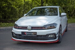Street+ Spoilerlippe Front Ansatz V.2 passend für VW Polo GTI / R-line Mk6 schwarz Hochglanz