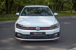 Cup Spoilerlippe Front Ansatz passend für Seite VW Polo GTI / R-line Mk6 schwarz Hochglanz