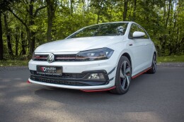 Cup Spoilerlippe Front Ansatz passend für Seite VW Polo GTI / R-line Mk6 schwarz Hochglanz