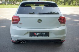 Heck Ansatz Flaps Diffusor passend für VW Polo GTI Mk6 schwarz Hochglanz