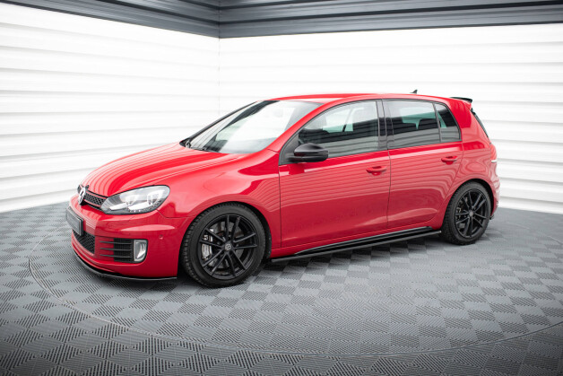 Seitenschweller Ansatz Cup Leisten passend für VW GOLF 6 GTI/ GTD schwarz Hochglanz