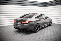 Heck Ansatz Flaps Diffusor passend für BMW M5 F90 schwarz Hochglanz