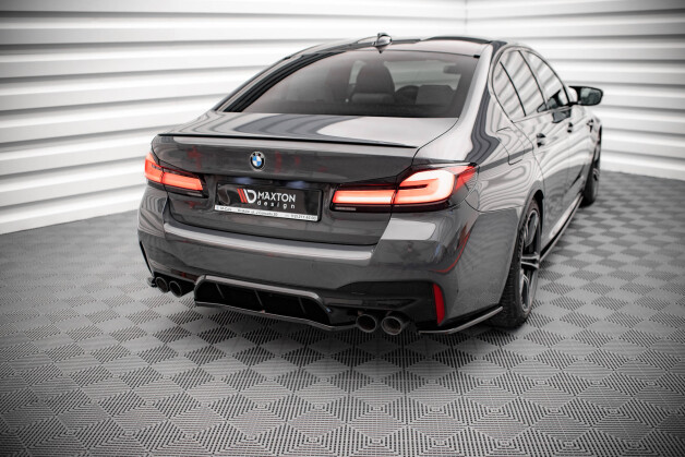 Mittlerer Cup Diffusor Heck Ansatz passend für BMW M5 F90 schwarz Hochglanz
