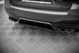 Mittlerer Cup Diffusor Heck Ansatz passend für BMW M5 F90 schwarz Hochglanz