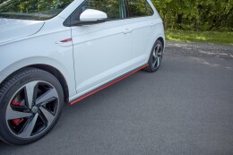 Seitenschweller Ansatz Cup Leisten für VW POLO MK6 GTI schwarz Hochglanz