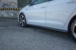 Seitenschweller Ansatz Cup Leisten für VW POLO MK6 GTI schwarz Hochglanz