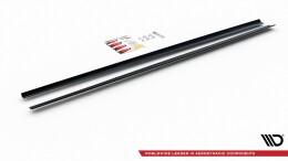 Seitenschweller Ansatz Cup Leisten passend für VW Polo GTI / R-line Mk6 schwarz Hochglanz