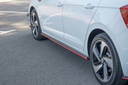Seitenschweller Ansatz Cup Leisten passend für VW Polo GTI / R-line Mk6 schwarz Hochglanz