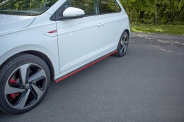 Seitenschweller Ansatz Cup Leisten passend für VW Polo GTI / R-line Mk6 schwarz Hochglanz