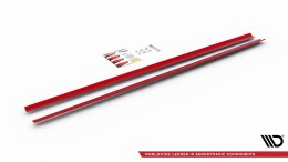 Seitenschweller Ansatz Cup Leisten passend für VW Polo GTI / R-line Mk6 schwarz Hochglanz