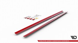 Seitenschweller Ansatz Cup Leisten passend für VW Polo GTI / R-line Mk6 schwarz Hochglanz