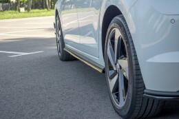 Seitenschweller Ansatz Cup Leisten passend für VW Polo GTI / R-line Mk6 schwarz Hochglanz