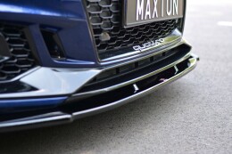 Cup Spoilerlippe Front Ansatz V.1 für Audi RS4 B9 schwarz Hochglanz