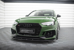 Cup Spoilerlippe Front Ansatz V.1 passend für Audi RS4 B9 schwarz Hochglanz