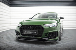 Cup Spoilerlippe Front Ansatz V.2 passend für AUDI RS4 B9 schwarz Hochglanz