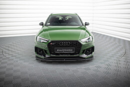 Cup Spoilerlippe Front Ansatz V.2 passend für AUDI RS4 B9 schwarz Hochglanz