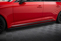 Seitenschweller Ansatz Cup Leisten passend für Audi RS4 B9 / B9 Facelift schwarz Hochglanz