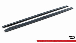 Seitenschweller Ansatz Cup Leisten passend für Audi RS4 B9 / B9 Facelift schwarz Hochglanz