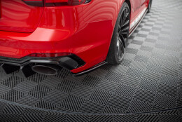 Heck Ansatz Flaps Diffusor passend für Audi RS4 B9 / B9 Facelift schwarz Hochglanz