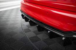 Heck Ansatz Diffusor passend für Audi RS4 B9 / B9 Facelift schwarz Hochglanz