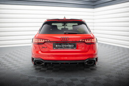 Heck Ansatz Diffusor passend für Audi RS4 B9 / B9 Facelift schwarz Hochglanz