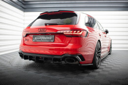 Heck Ansatz Diffusor passend für Audi RS4 B9 / B9 Facelift schwarz Hochglanz