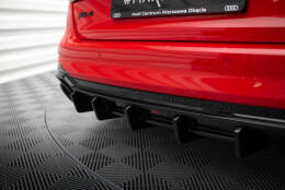 Heck Ansatz Diffusor passend für Audi RS4 B9 / B9 Facelift schwarz Hochglanz