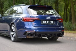 Heck Ansatz Diffusor für Audi RS4 B9 Avant Carbon Look