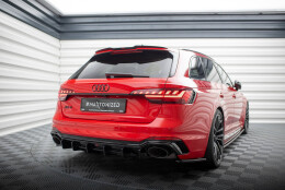 Heck Spoiler Aufsatz Abrisskante passend für Audi RS4 B9 Avant schwarz Hochglanz